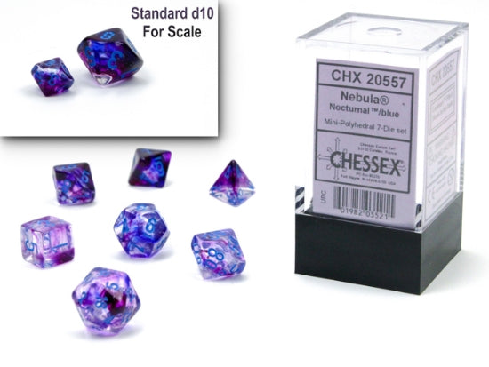 Chessex: Nocturnal/Blue - Mini Polyhedral | Game Grid - Logan