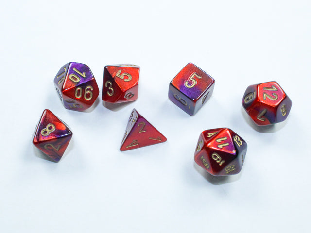 Chessex: Gemini Purple-Red/Gold - Mini Polyhedral | Game Grid - Logan