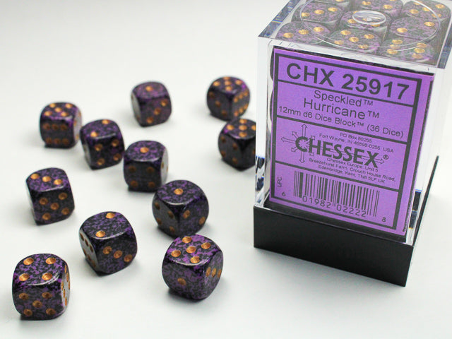 12mm D6 Brick: Speckled - Hurricane (36) | Game Grid - Logan