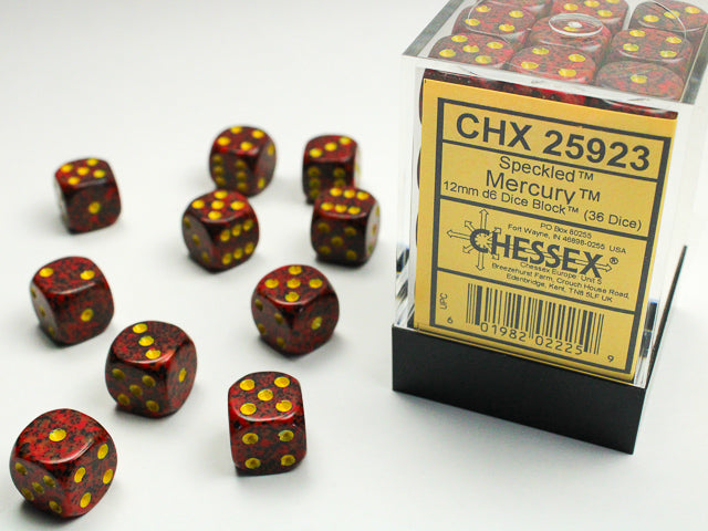 12mm D6 Brick: Speckled - Mercury (36) | Game Grid - Logan