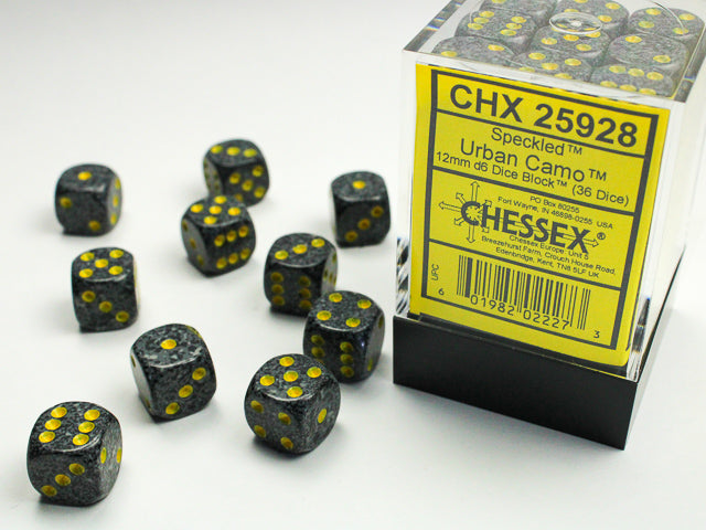 12mm D6 Brick: Speckled - Urban Camo (36) | Game Grid - Logan