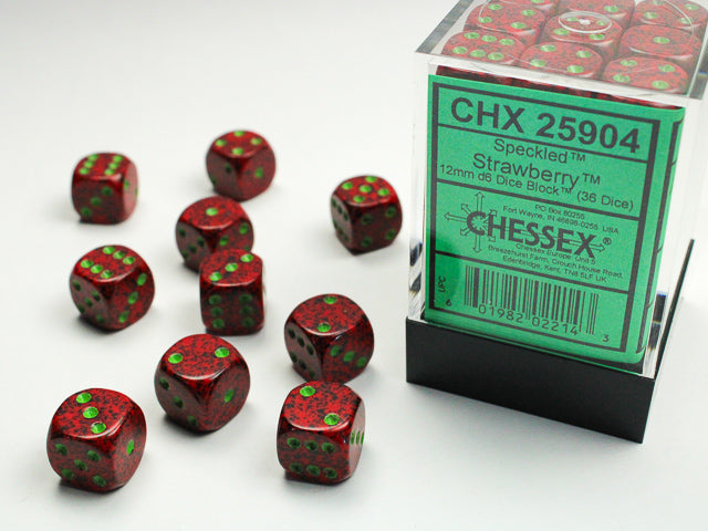 12mm D6 Brick: Speckled - Strawberry (36) | Game Grid - Logan