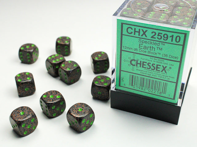 12mm D6 Brick: Speckled - Earth (36) | Game Grid - Logan