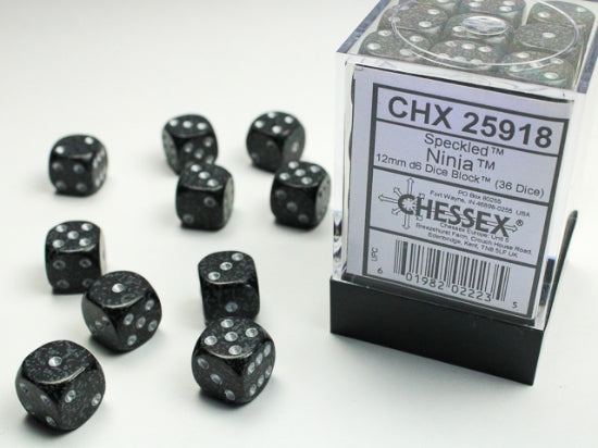 12mm D6 Brick: Speckled - Ninja (36) | Game Grid - Logan