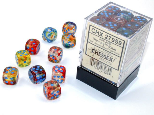 12mm D6 Brick: Nebula - Primary/Blue (36) | Game Grid - Logan