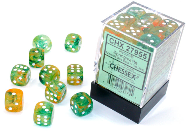 12mm D6 Brick: Nebula - Spring/White (36) | Game Grid - Logan