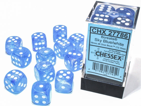 16mm D6 Brick: Borealis - Sky Blue/White | Game Grid - Logan