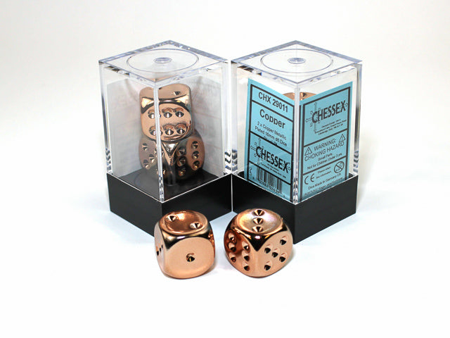 16mm D6 Pair: Plated - Copper | Game Grid - Logan