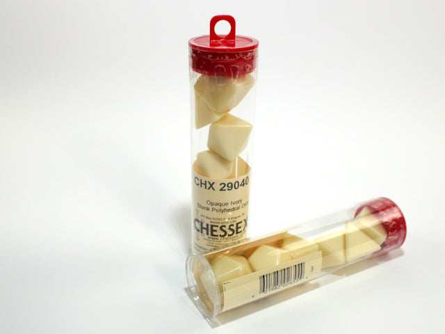 Opaque Dice Set: Blank Ivory | Game Grid - Logan