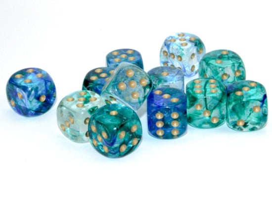 16mm D6 Brick: Nebula - Oceanic/Gold Luminary | Game Grid - Logan