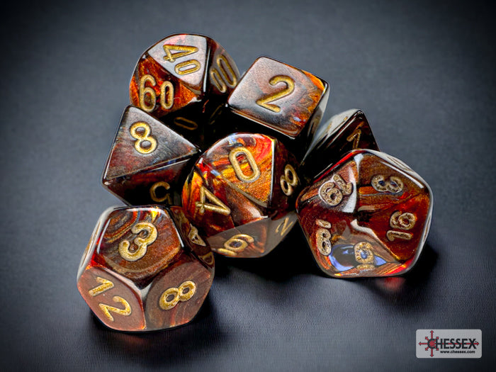 Mini RPG Dice Set: Scarab - Blood/Gold | Game Grid - Logan