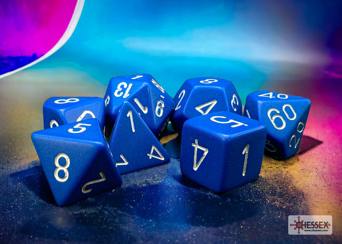 RPG Dice Set: Opaque - Blue/White | Game Grid - Logan