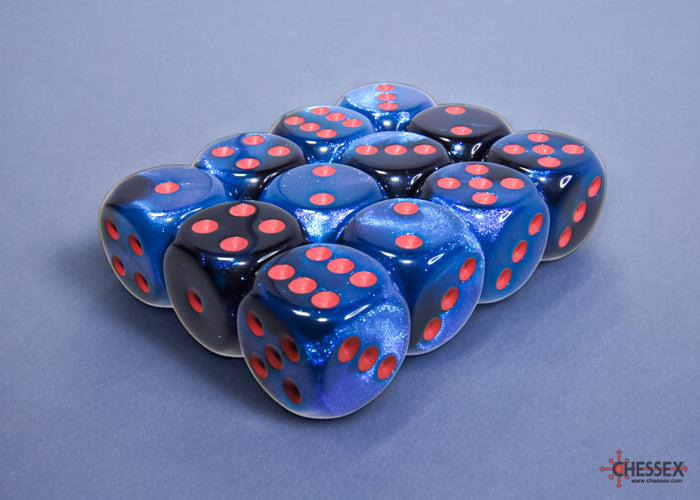 Chessex Dice: Gemini Black Starlight/Red 16mm d6 Set | Game Grid - Logan