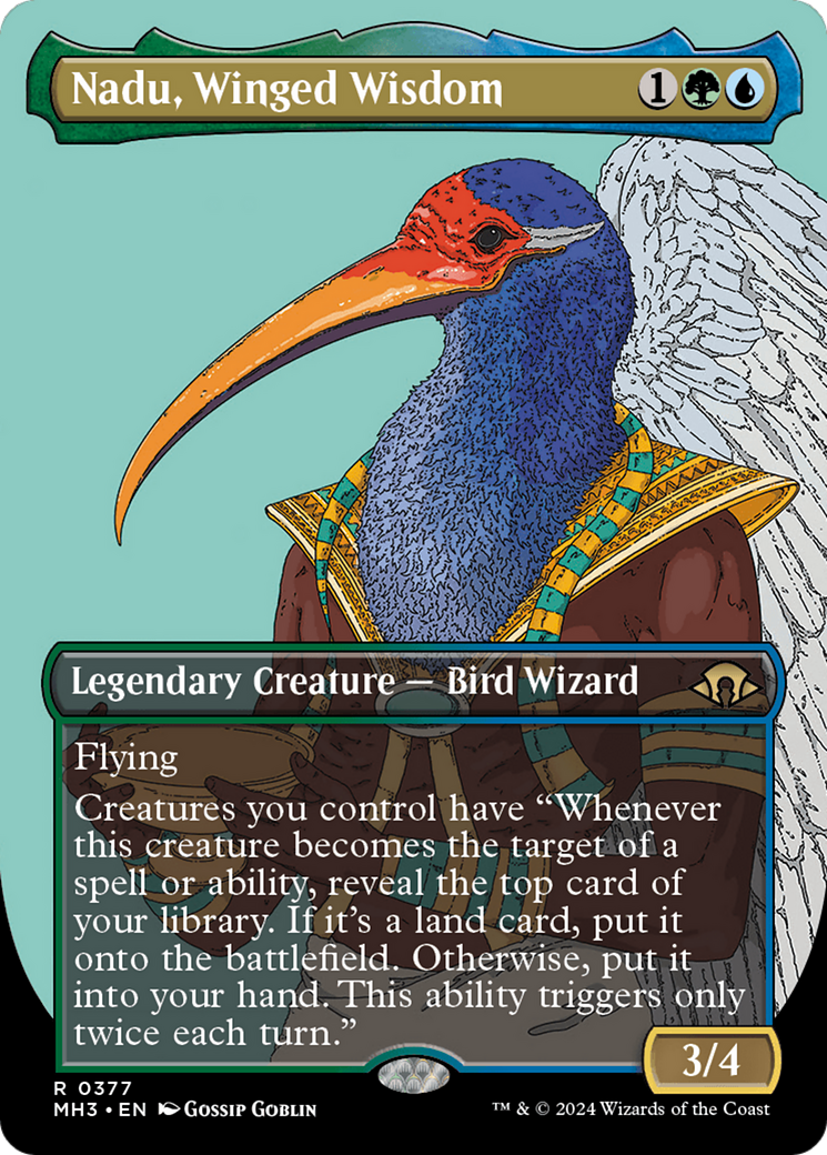 Nadu, Winged Wisdom (Borderless) [Modern Horizons 3] | Game Grid - Logan