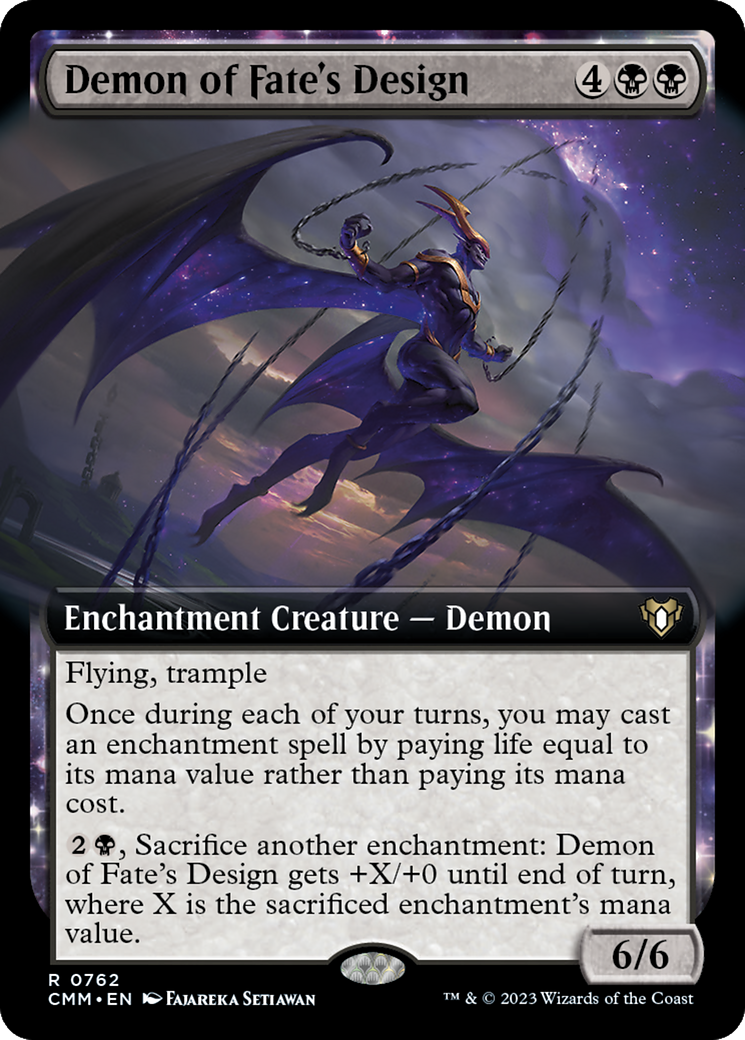 Demon of Fate's Design (Extended Art) [Commander Masters] | Game Grid - Logan