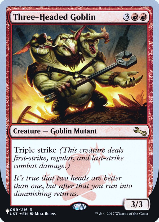 Three-Headed Goblin (Unfinity Foil Edition) [The List] | Game Grid - Logan