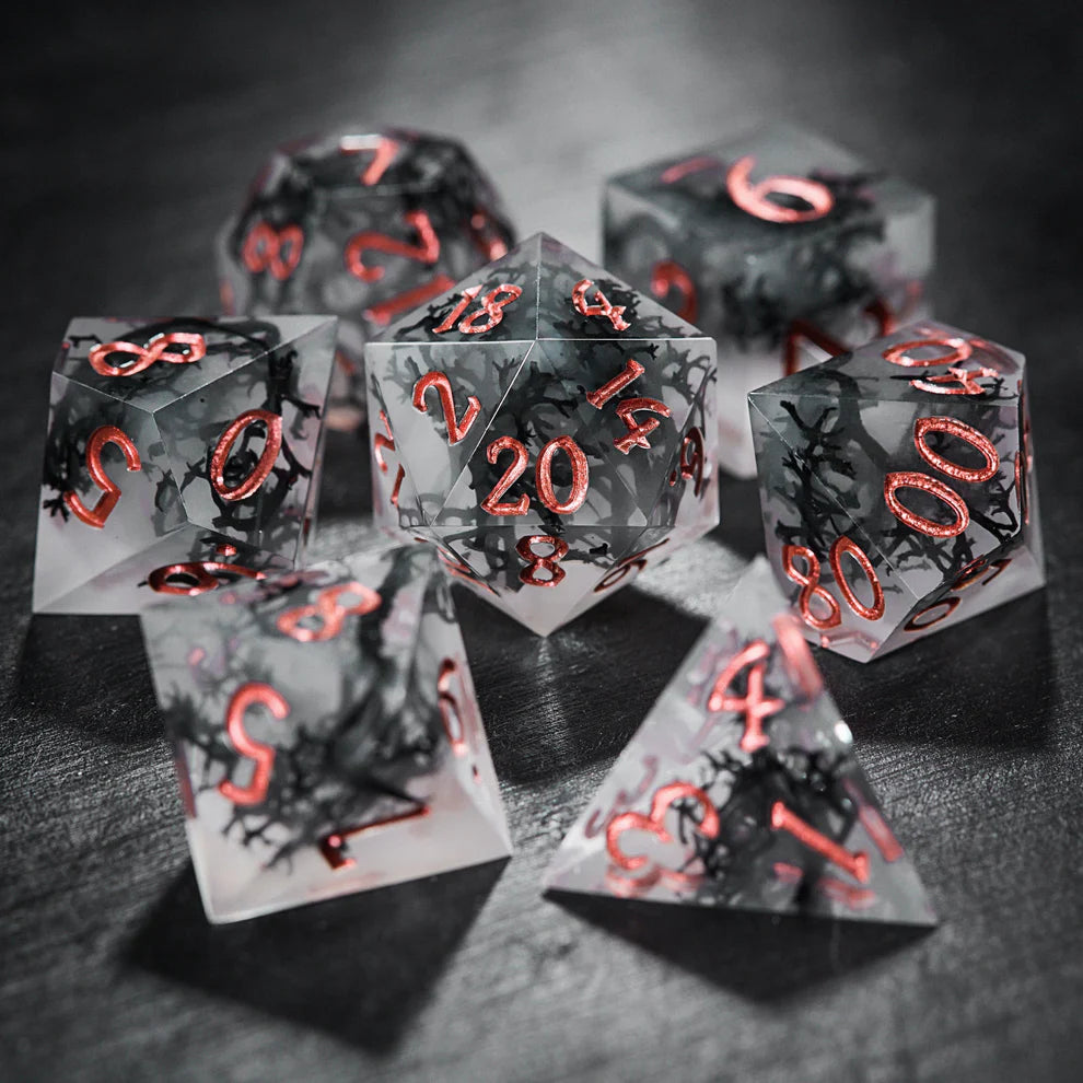 RPG Dice Set with Box: Black Coral | Game Grid - Logan