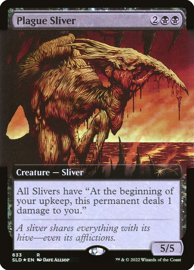 Plague Sliver (Extended Art) (Step-and-Compleat Foil) [Secret Lair Drop Promos] | Game Grid - Logan