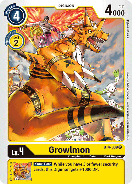 Growlmon [BT4-039] [Great Legend] | Game Grid - Logan