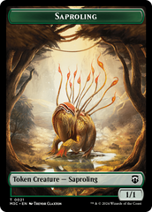 Tarmogoyf (Ripple Foil) // Saproling Double-Sided Token [Modern Horizons 3 Commander Tokens] | Game Grid - Logan