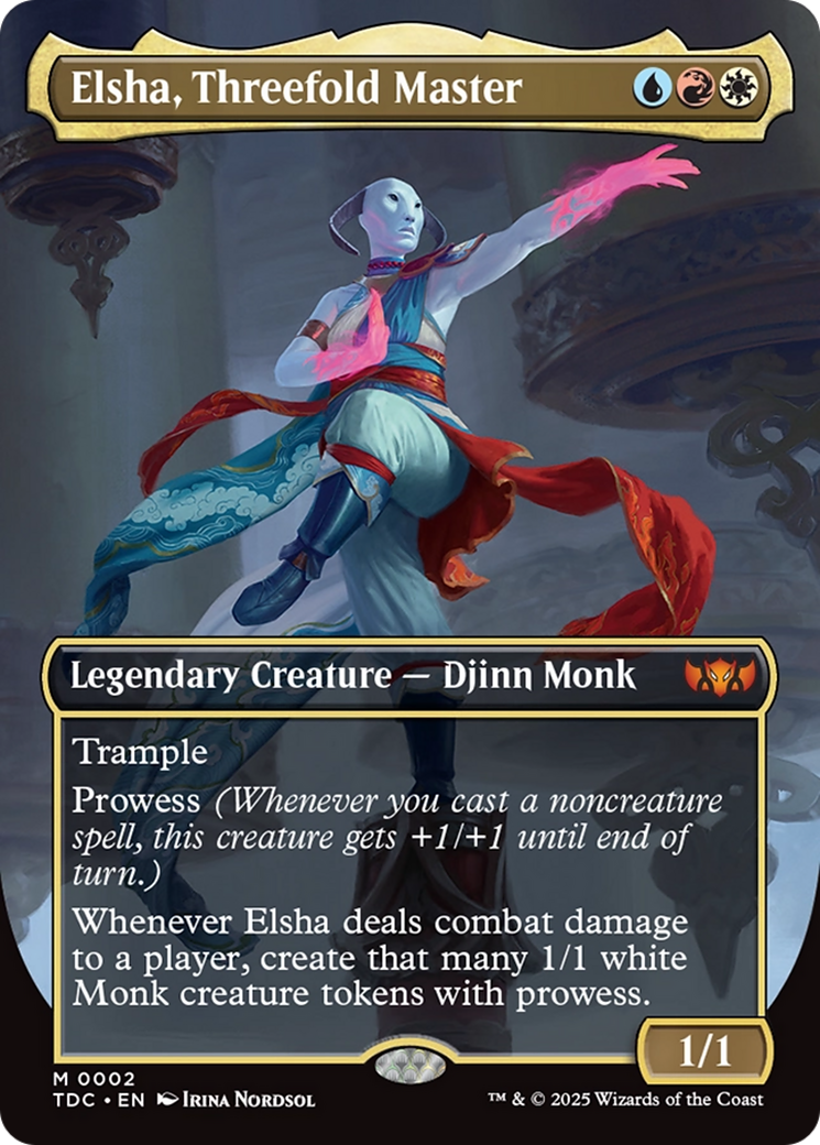 Elsha, Threefold Master (Borderless) [Tarkir: Dragonstorm Commander] | Game Grid - Logan