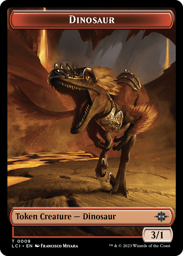 Dinosaur Token (0009) [The Lost Caverns of Ixalan Tokens] | Game Grid - Logan