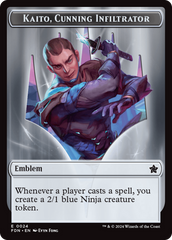 Emblem - Kaito, Cunning Infiltrator // Ninja Doubled-Sided Token [Foundations Tokens] | Game Grid - Logan