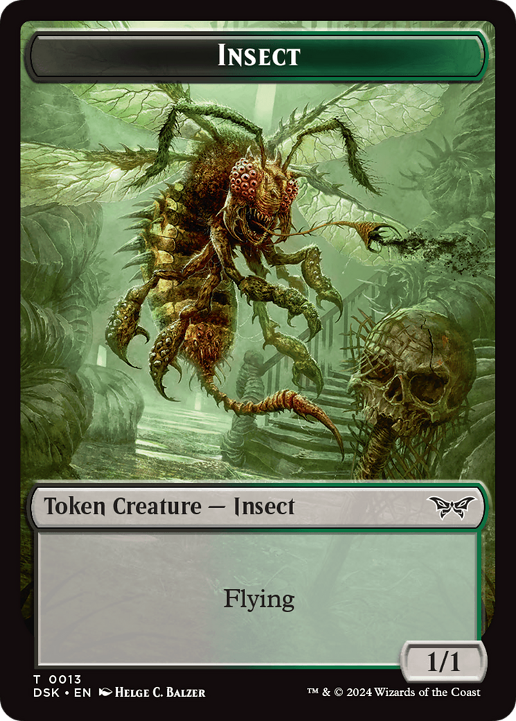 Insect (0013) // Spider Double-Sided Token [Duskmourn: House of Horror Tokens] | Game Grid - Logan