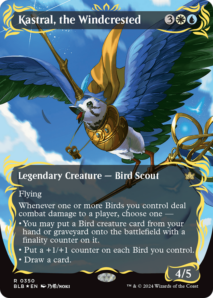 Kastral, the Windcrested (Borderless) (Raised Foil) [Bloomburrow] | Game Grid - Logan