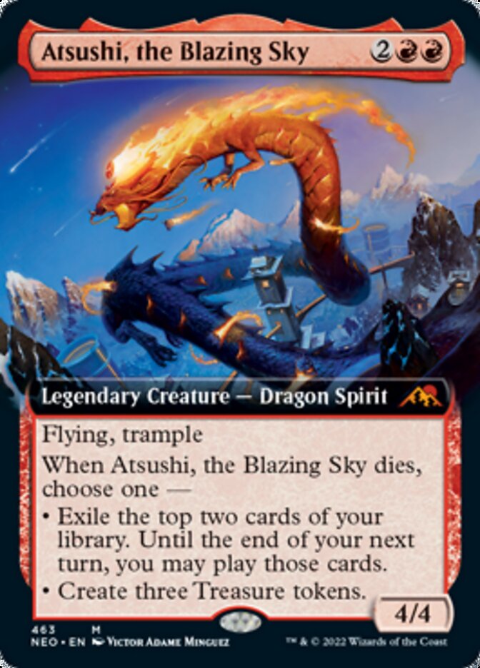 Atsushi, the Blazing Sky (Extended Art) [Kamigawa: Neon Dynasty] | Game Grid - Logan