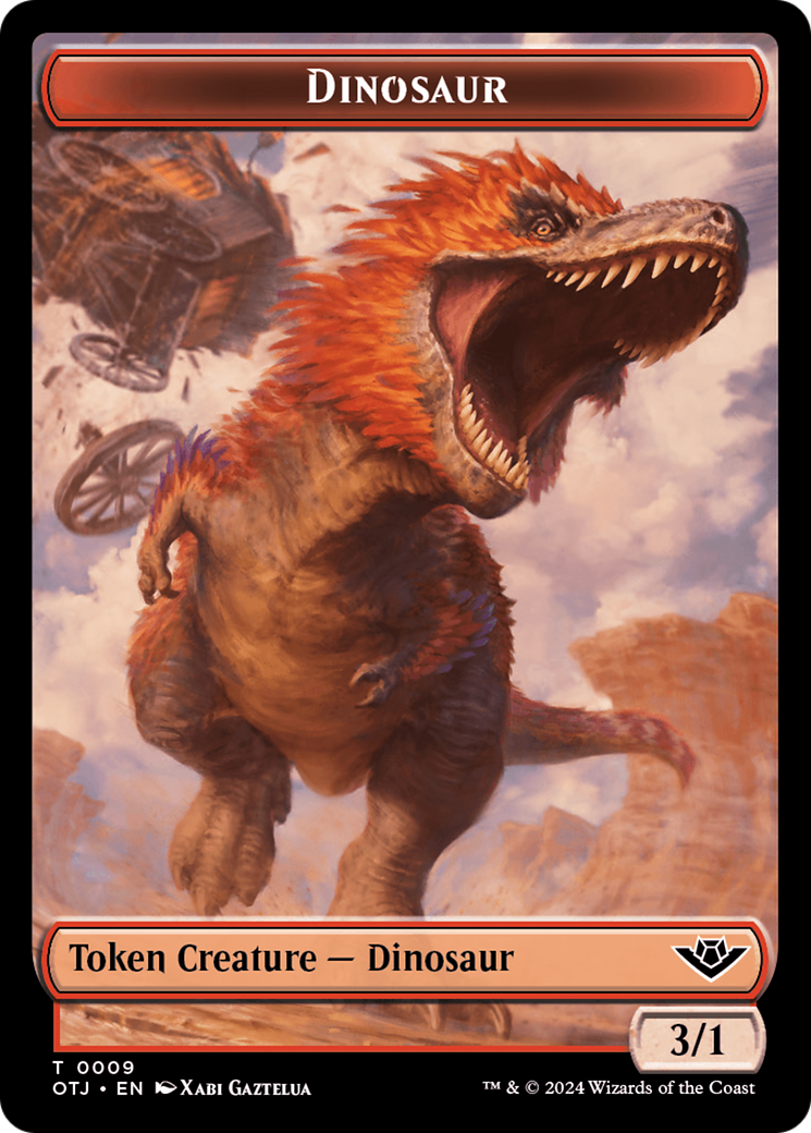 Treasure // Dinosaur Double-Sided Token [Outlaws of Thunder Junction Tokens] | Game Grid - Logan