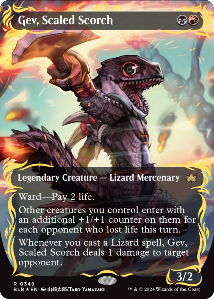 Gev, Scaled Scorch (Borderless) (Raised Foil) [Bloomburrow] | Game Grid - Logan