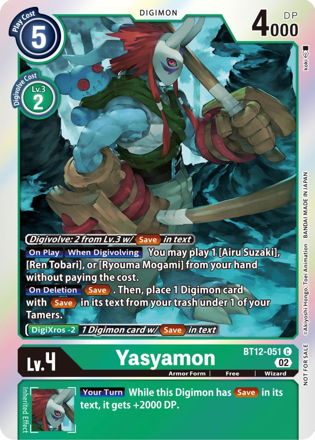 Yasyamon [BT12-051] (Box Topper) [Across Time] | Game Grid - Logan