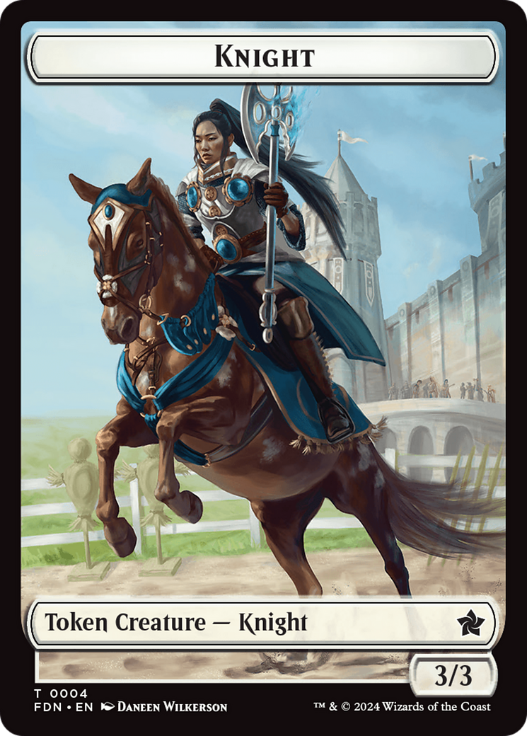 Human // Knight Double-Sided Token [Foundations Tokens] | Game Grid - Logan