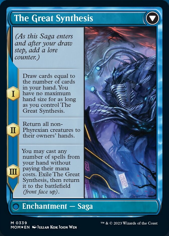 Jin-Gitaxias // The Great Synthesis (Borderless Alternate Art) [March of the Machine] | Game Grid - Logan