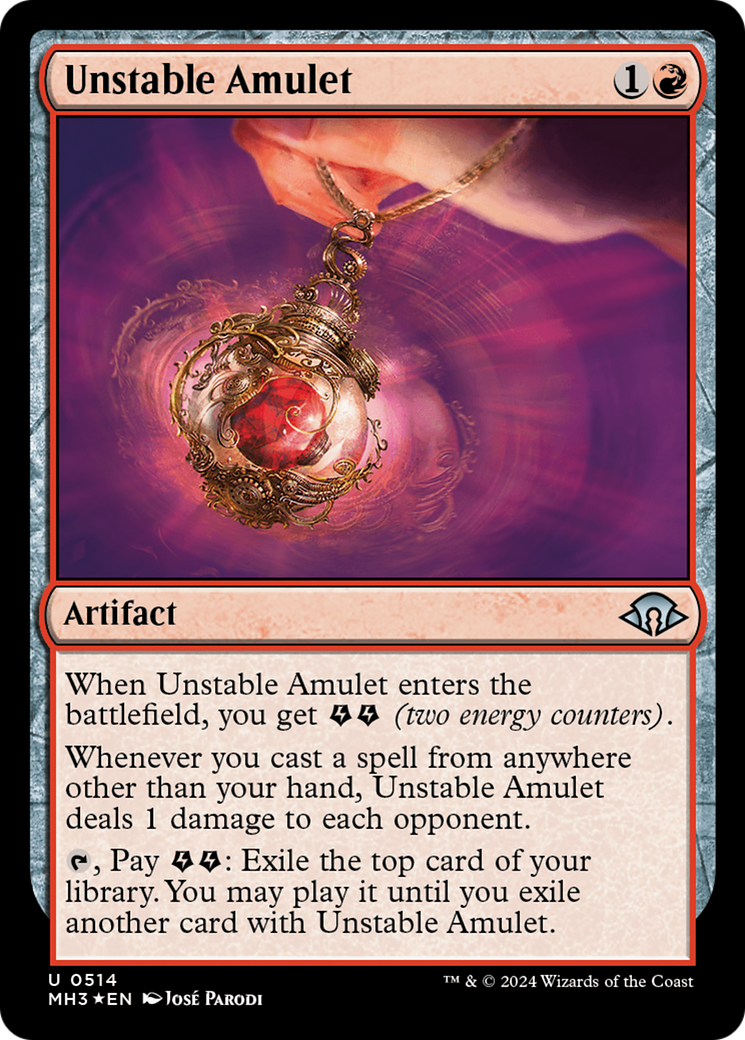 Unstable Amulet (Ripple Foil) [Modern Horizons 3] | Game Grid - Logan