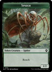 Spider // Blood Double-Sided Token [Bloomburrow Commander Tokens] | Game Grid - Logan