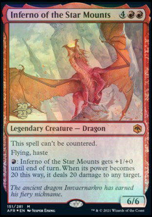 Inferno of the Star Mounts [Dungeons & Dragons: Adventures in the Forgotten Realms Prerelease Promos] | Game Grid - Logan