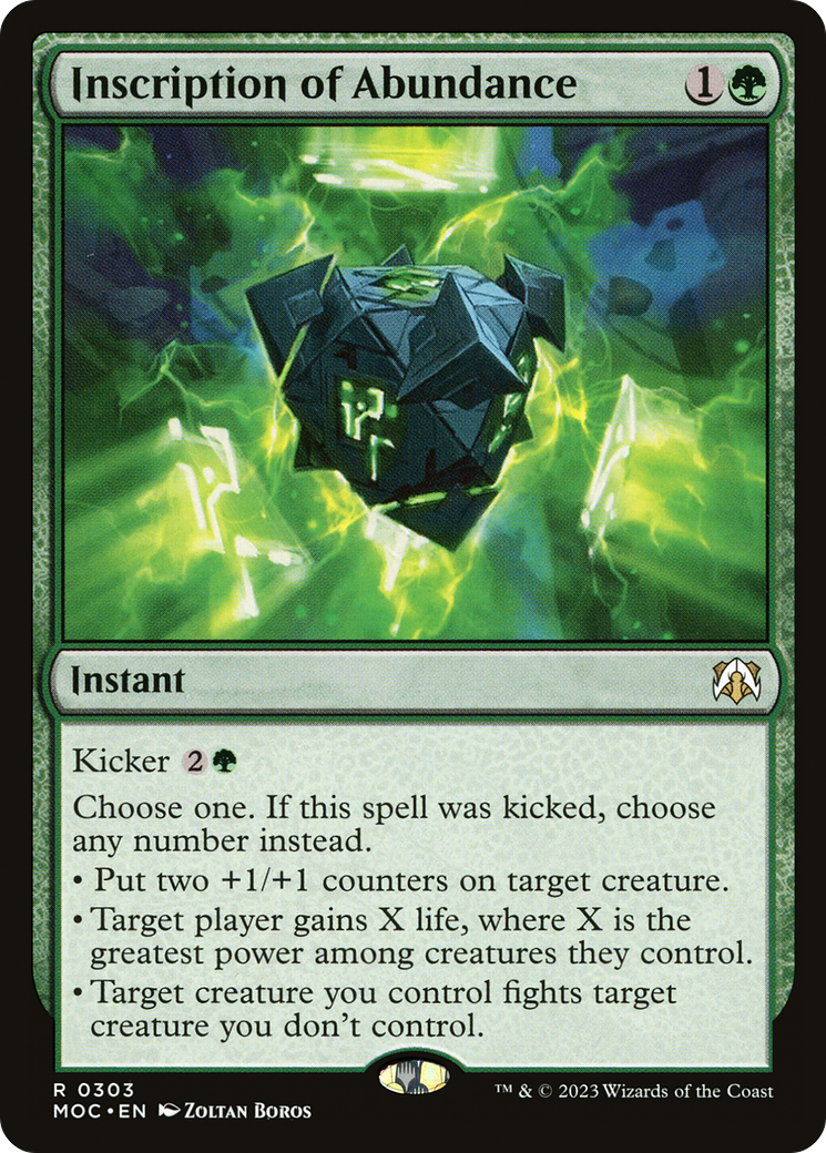 Inscription of Abundance [March of the Machine Commander] | Game Grid - Logan