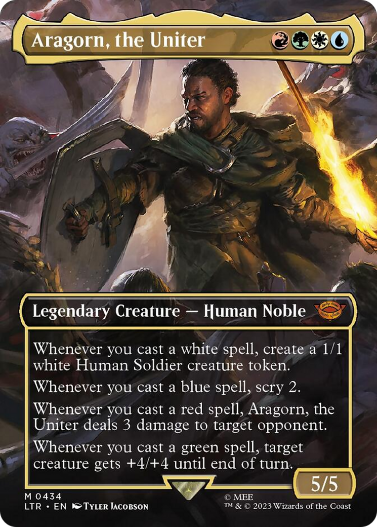 Aragorn, the Uniter (Borderless Alternate Art) [The Lord of the Rings: Tales of Middle-Earth] | Game Grid - Logan