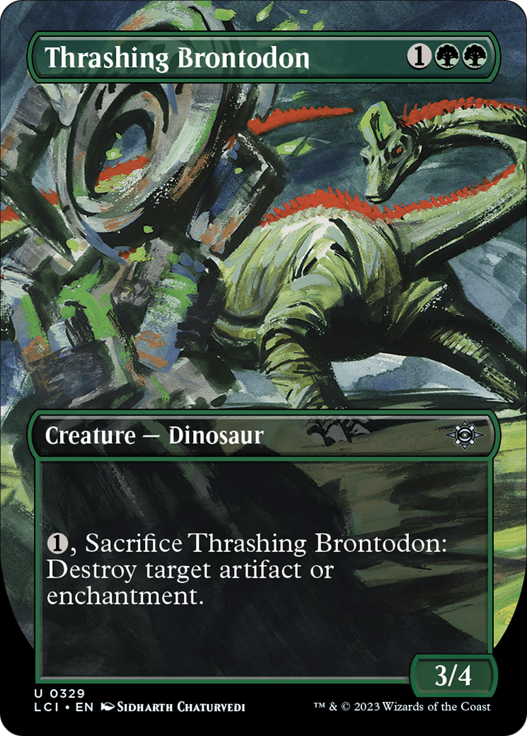 Thrashing Brontodon (Borderless) [The Lost Caverns of Ixalan] | Game Grid - Logan