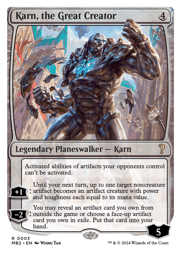 Karn, the Great Creator (White Border) [Mystery Booster 2] | Game Grid - Logan