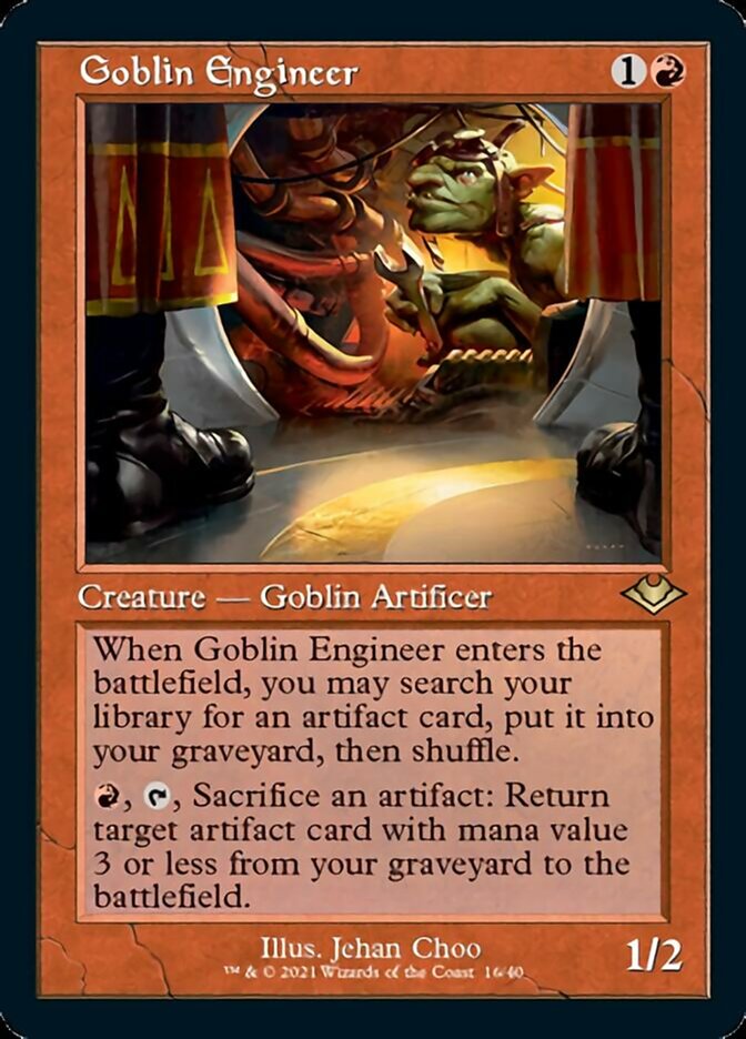 Goblin Engineer (Retro Foil Etched) [Modern Horizons] | Game Grid - Logan