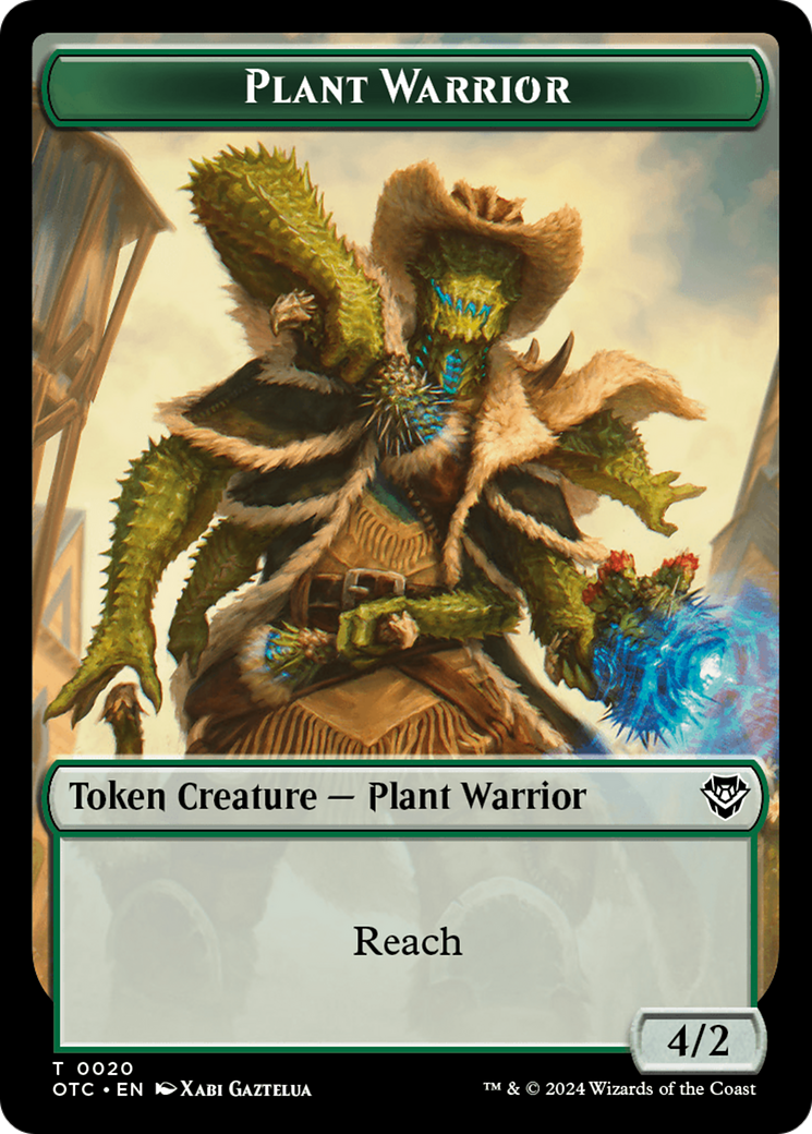 Plant Warrior // Treasure Double-Sided Token [Outlaws of Thunder Junction Commander Tokens] | Game Grid - Logan