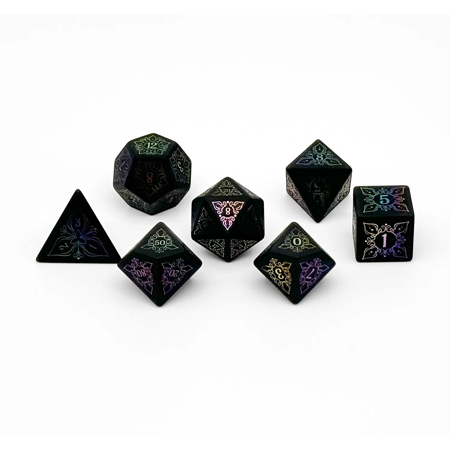 Feyweave Dice: Raised Obsidian Holographic | Game Grid - Logan