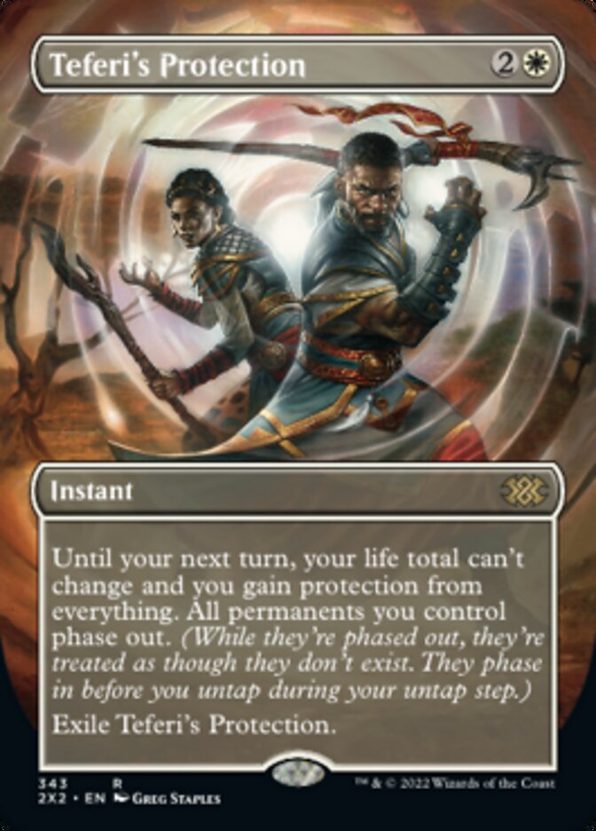 Teferi's Protection (Borderless Alternate Art) [Double Masters 2022] | Game Grid - Logan