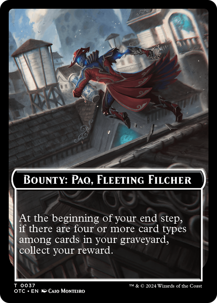 Bounty: Paq, Fleeting Filcher // Bounty Rules Double-Sided Token [Outlaws of Thunder Junction Commander Tokens] | Game Grid - Logan