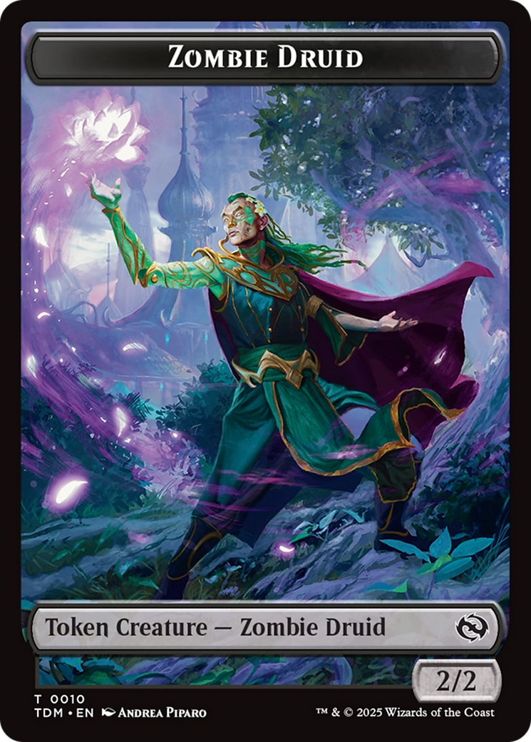 Treasure // Zombie Druid Double-Sided Token [Tarkir: Dragonstorm Tokens] | Game Grid - Logan