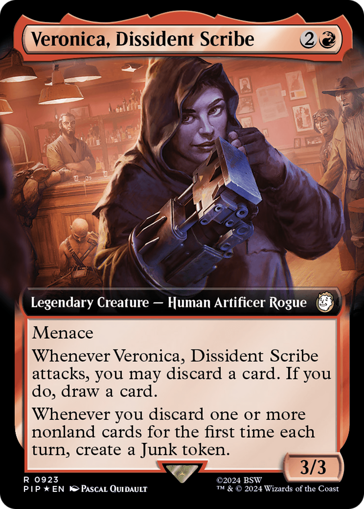 Veronica, Dissident Scribe (Extended Art) (Surge Foil) [Fallout] | Game Grid - Logan