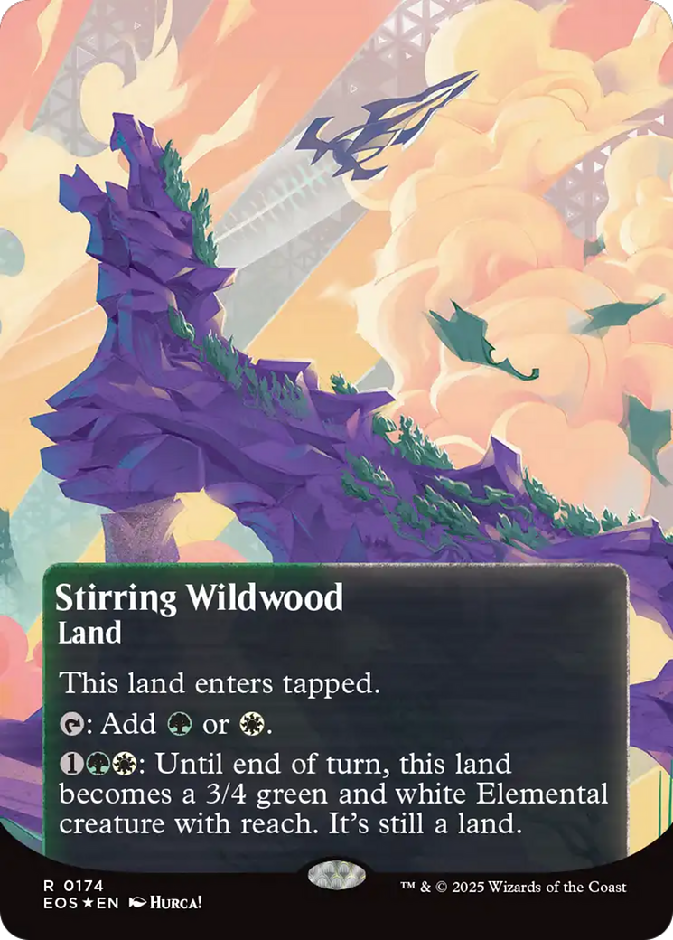 Stirring Wildwood (0174) (Borderless) (Galaxy Foil) [Edge of Eternities: Stellar Sights] | Game Grid - Logan